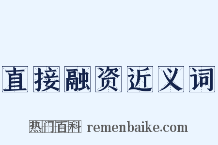 直接融资近义词是什么意思的图片
